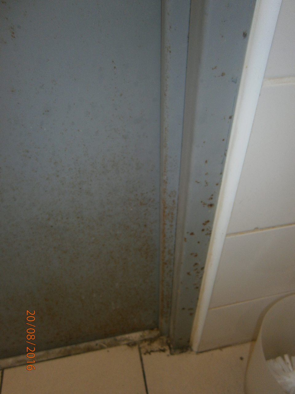 V prevádzke skorodované dvere v sociálnom zariadení.