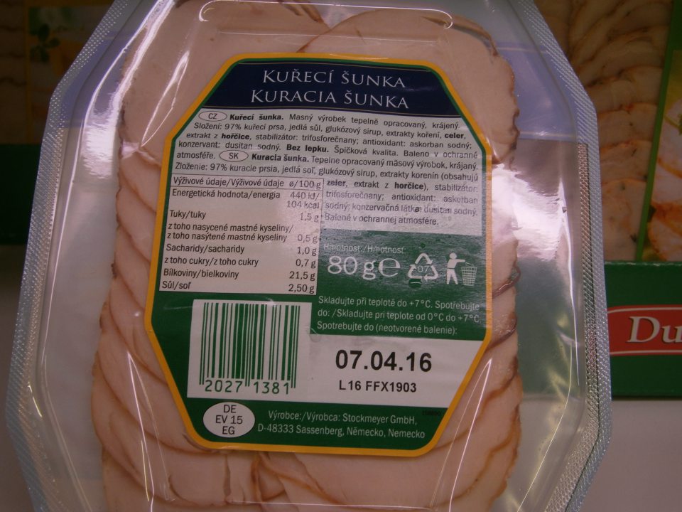 Predaj mäsového výrobku s končiacim sa dátumom spotreby, pričom nie je vystavovaný oddelene a/alebo označený informáciou pre spotrebiteľa o blížiacom sa ukončení doby spotreby.