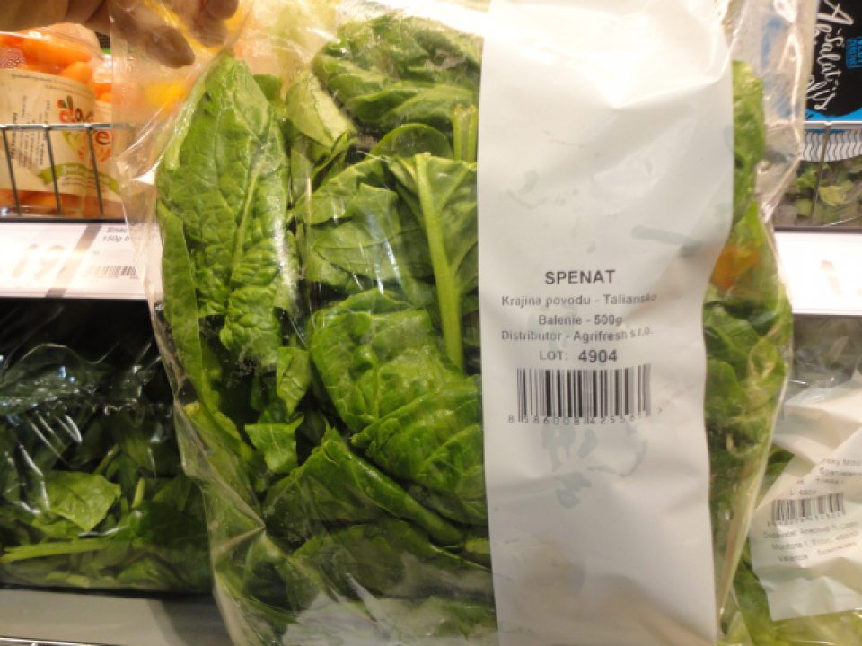 Predaj balenej zeleniny neoznačenej povinným údajom, neuvedená adresa PPP.