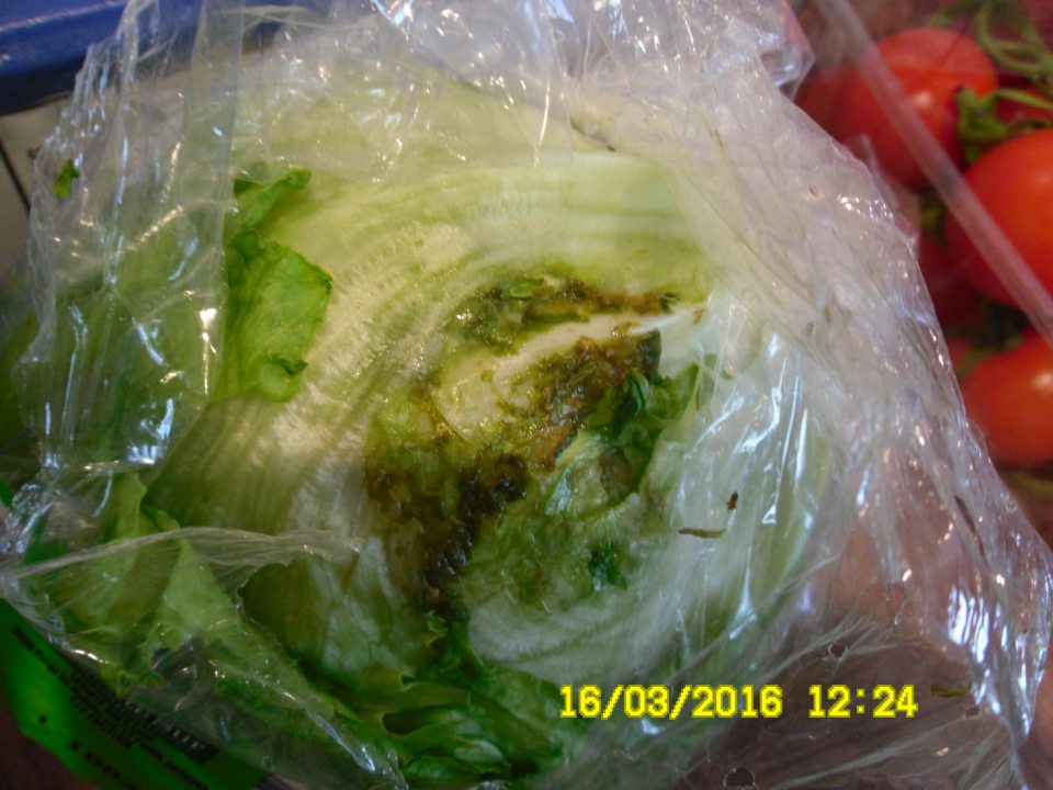 Predaj čerstvej zeleniny nevhodnej na ľudskú spotrebu z dôvodu výskytu hniloby, narušenia celistvosti a výskytu plesne.