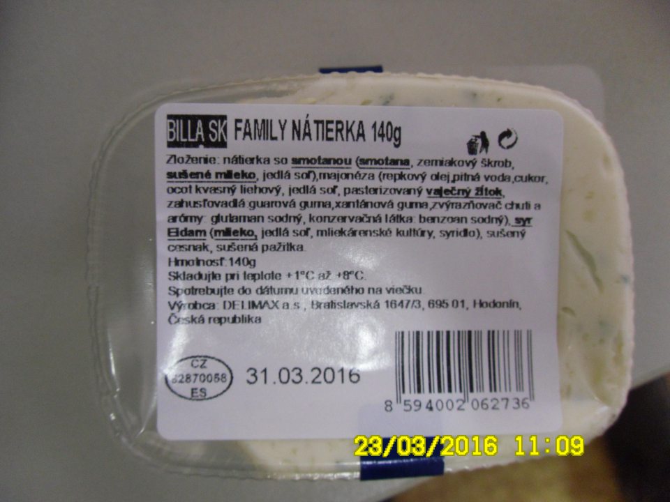 Nesprávne označený potravinársky výrobok -neuvedené množstvo zložky (smotana)v percentách,názov ktorej je použitý v názve výrobku.