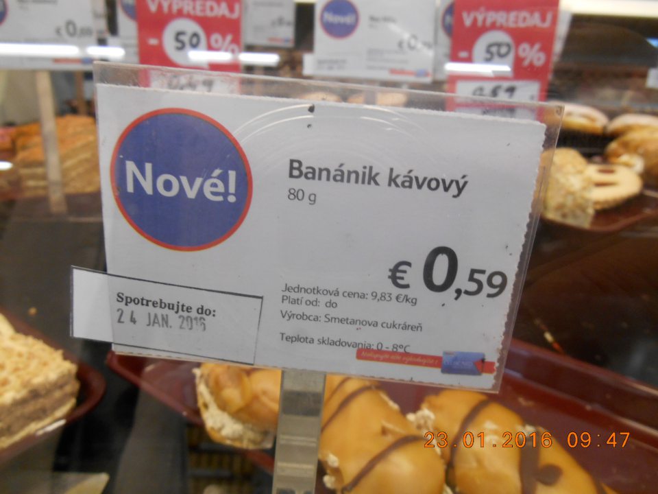 Predaj nebalených cukrárskych výrobkov bez označenia povinným údajom o obsahu látok spôsobujúcich alergie alebo neznášanlivosť.