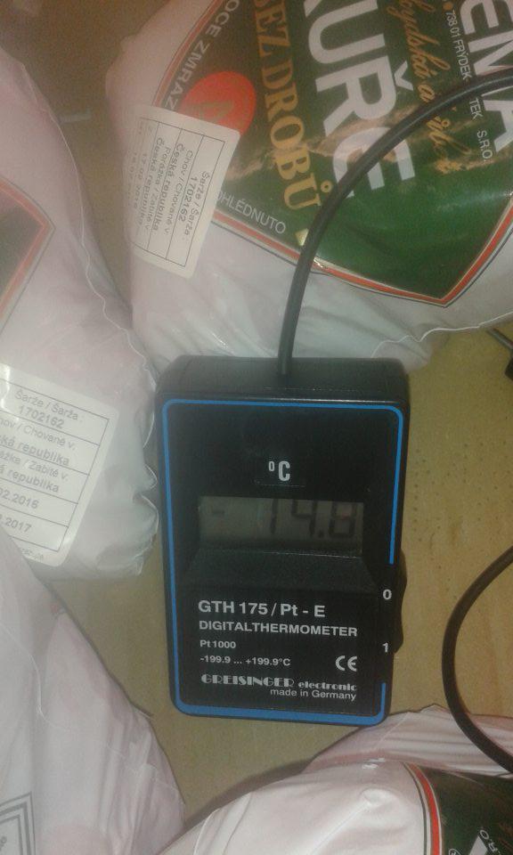 V prevádzke nedodržaná teplota uchovávania hlbokozmrazeného tovaru.