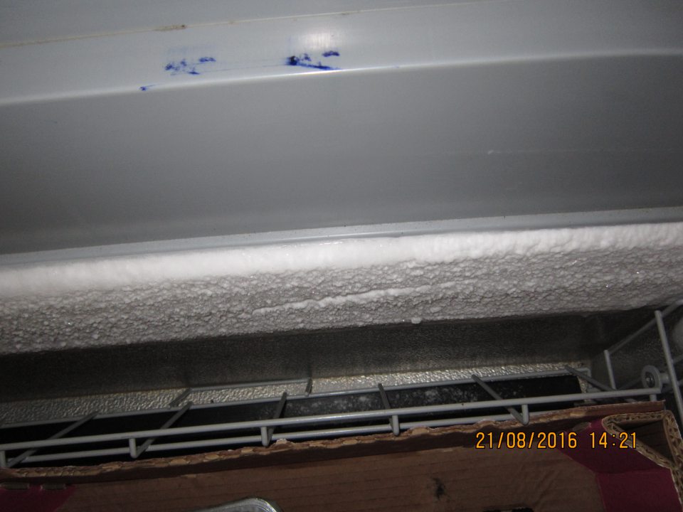 Námraza v chladiacej vani