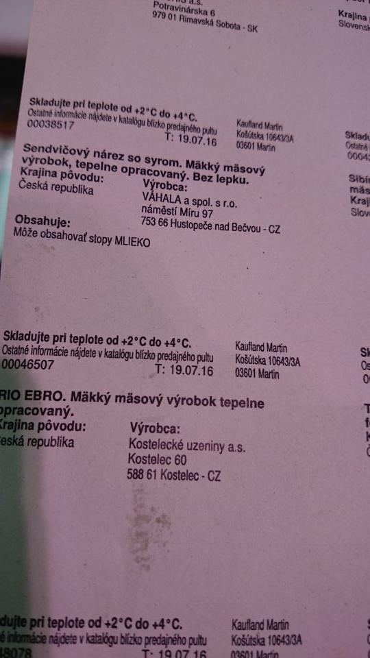 Nesprávne označenie mäsového výrobku ohľadne alergénov.