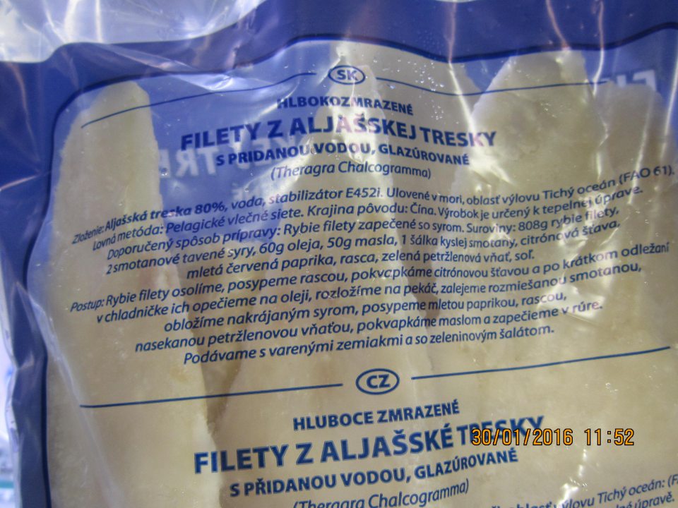Na obale predávanej hlbokozmrazenej potraviny neuvedené, že po rozmrazení sa potravina nemá znovu zmrazovať.