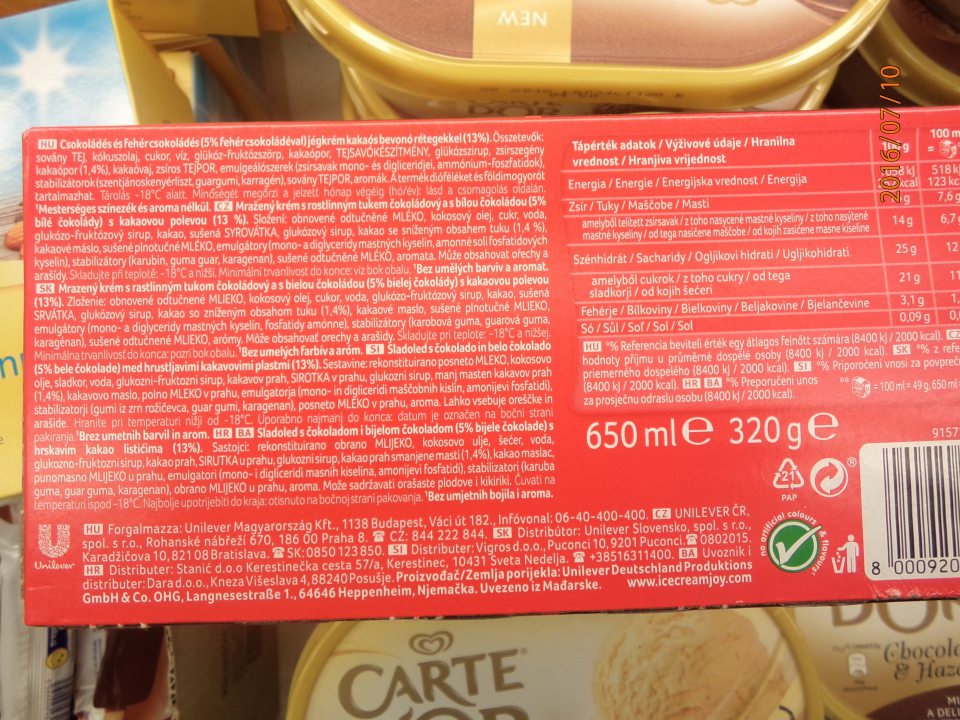 Nevyhovujúca teplota v mraziacom zariadení.