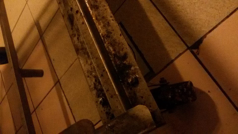 V prevádzke používané nerezové vozíky určené na pečné plechy
znečistené zapečenými zvyškami, nálepmi potravín a zastaranou špinou.