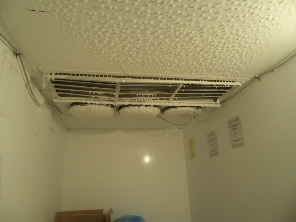 	- Vrstva námrazy na strope  v mraziacom boxe s hlbokozmrazenými pekárskymi polotovarmi