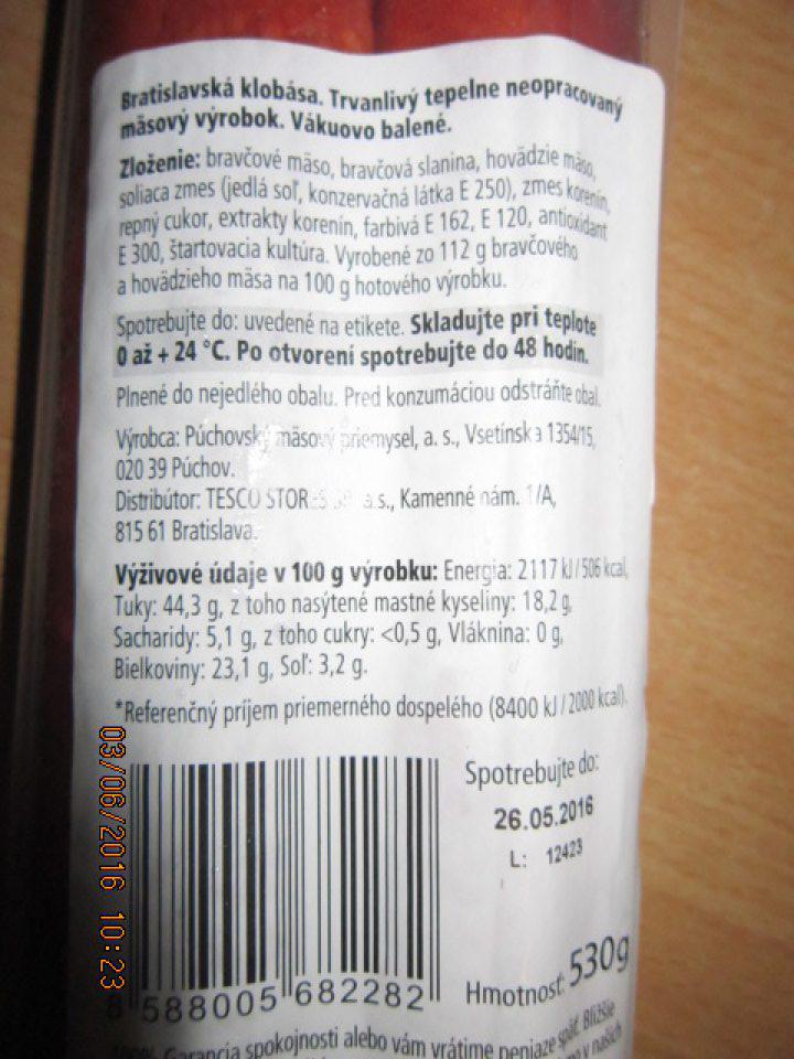 Predaj výrobku po uplynutí doby spotreby. 