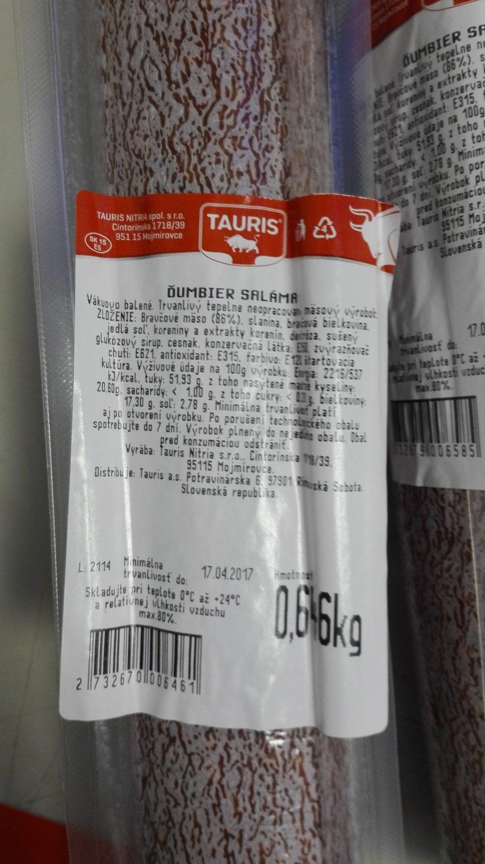 Predaj 1 druhu potravín po uplynutí dátumu minimálnej trvanlivosti.
