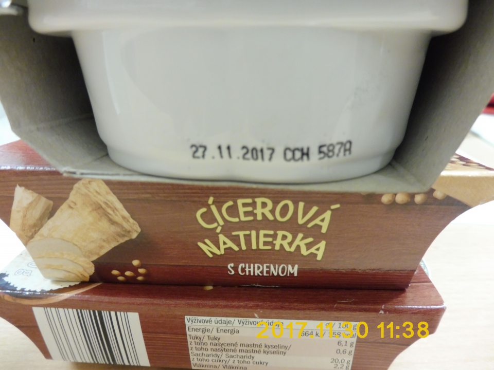 Predaj výrobku po uplynutí dátumu spotreby (DS). DS: 27.11.2017.