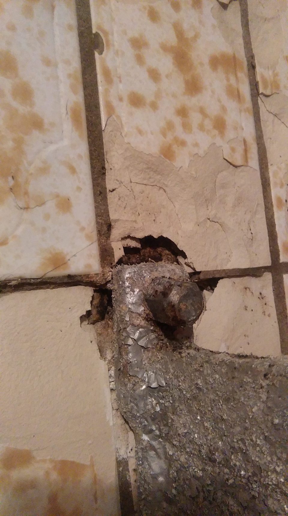 V chladiacom boxe ovocia a zeleniny porušená celistvosť obkladu.