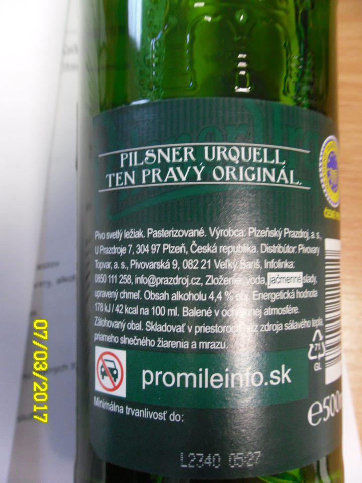 Nesprávne označený  potravinársky výrobok s chýbajúcim dátumom minimálnej trvanlivosti.