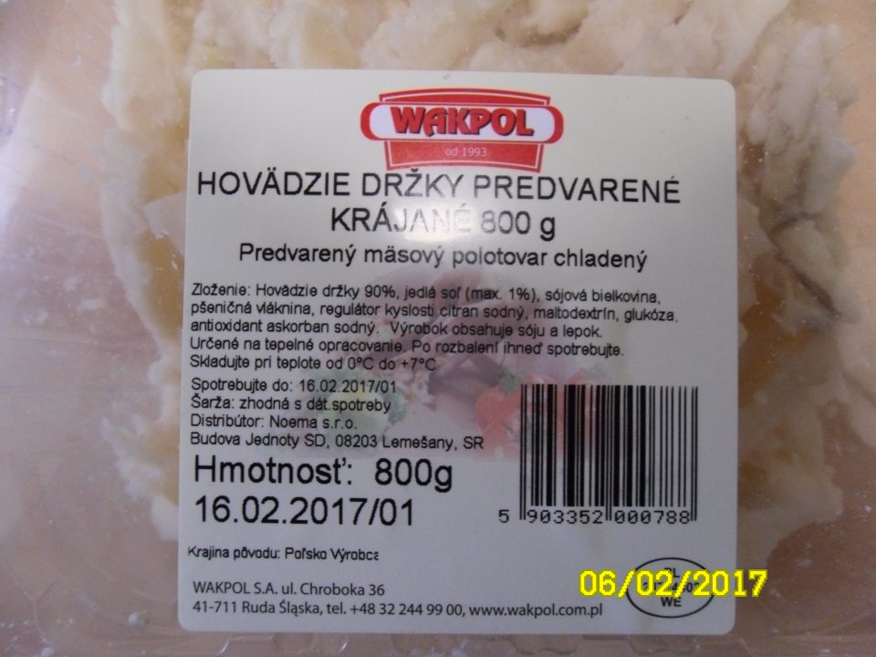 Predaj nedostatočne označeného potravinárskeho výrobku. V zložení nie sú zvýraznené látky spôsobujúce alergiu.