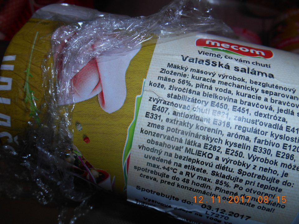 Na predávanom výrobku chýba údaj o dátume otvorenia balenia a o skrátenom dátume spotreby.