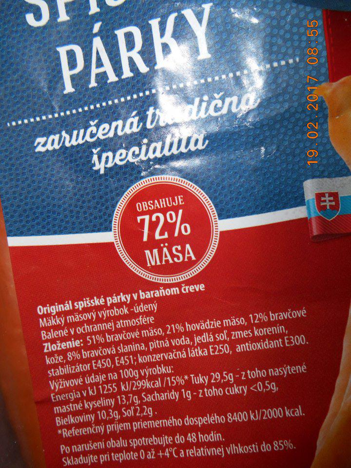 Po narušení originálneho balenia mäsového výrobku chýba údaj o dátume otvorenia balenia a o skrátenom dátume spotreby.