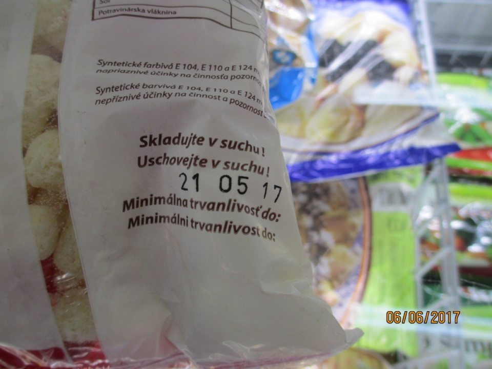 Predaj výrobku po uplynutí dátumu minimálnej trvanlivosti.