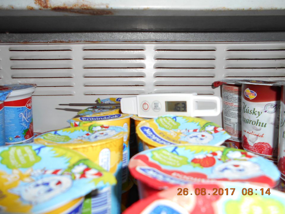 Nevyhovujúca teplota skladovania.