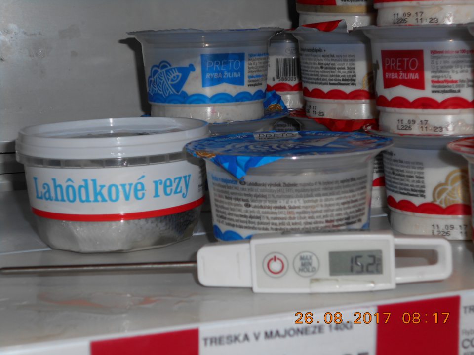 Nevyhovujúca teplota skladovania.