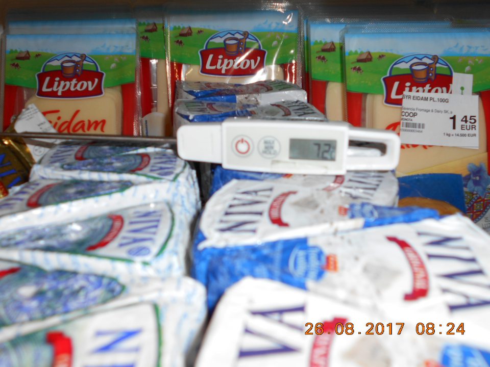 Nevyhovujúca teplota skladovania.