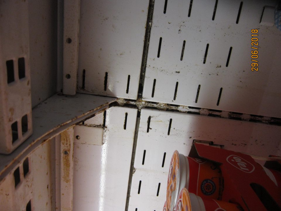 Chladiace vitríny znečistené plesňou