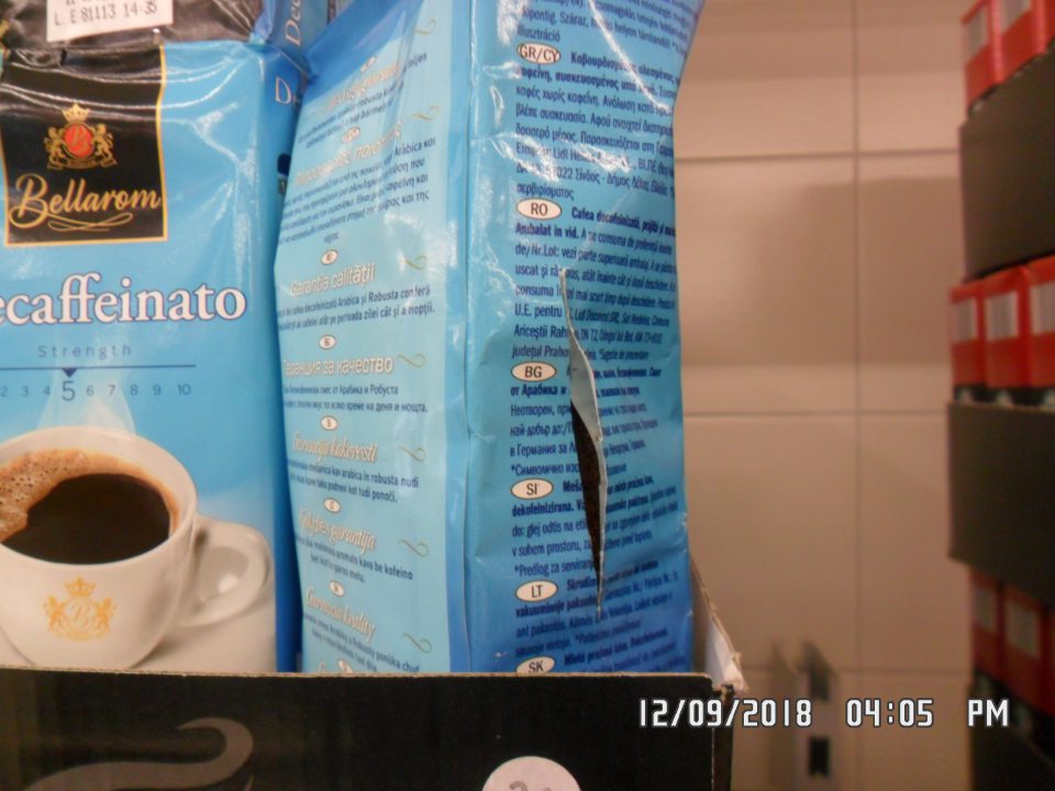 Tovar s porušeným obalom.