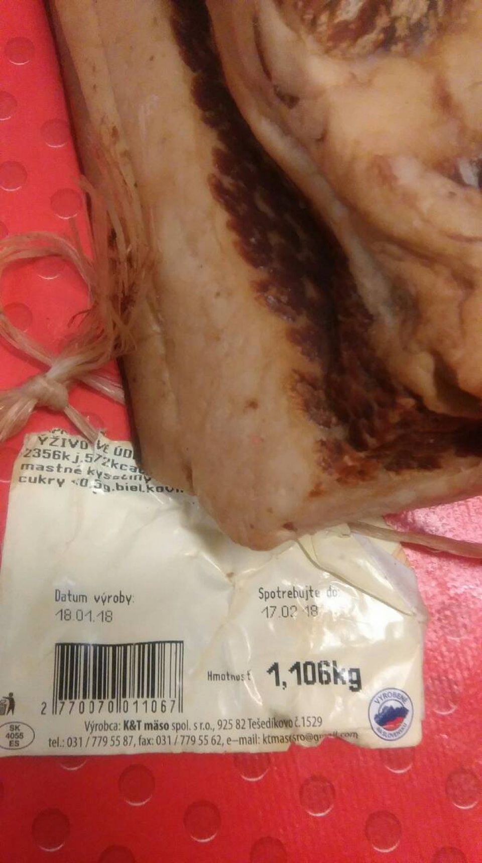 Výrobok po DS - Sedliacka slanina, DS: 17.02.18.