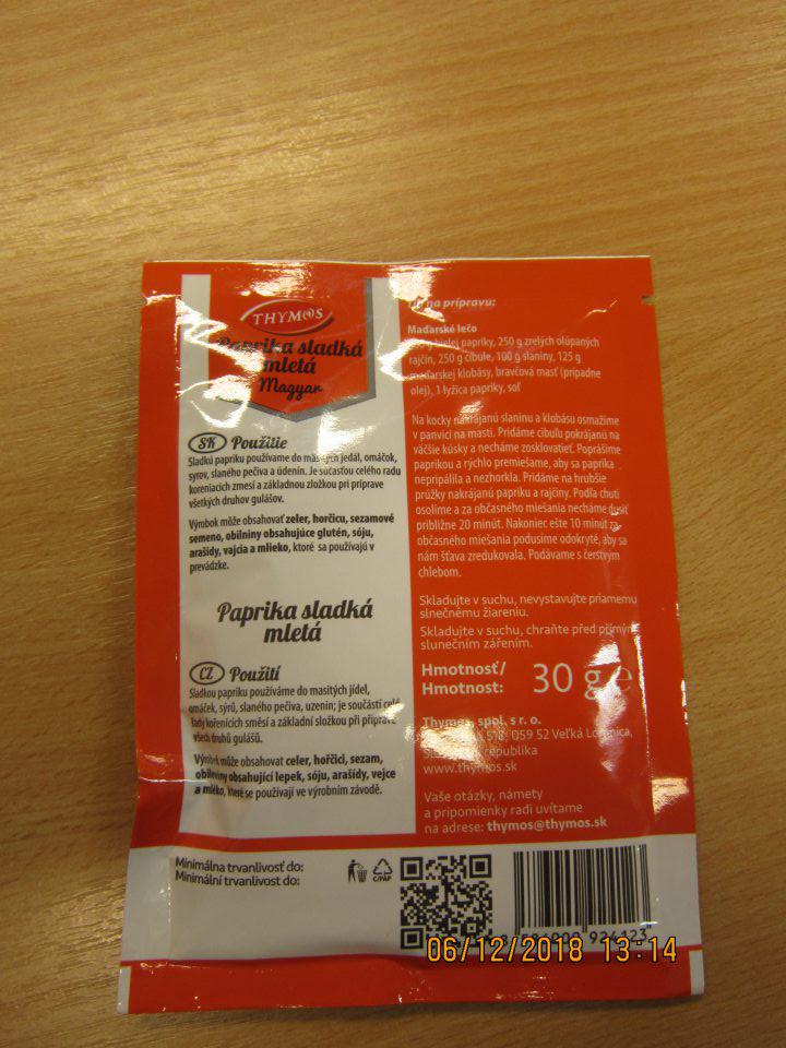 U jedného druhu výrobku nie je uvedený dátum minimálnej trvanlivosti.