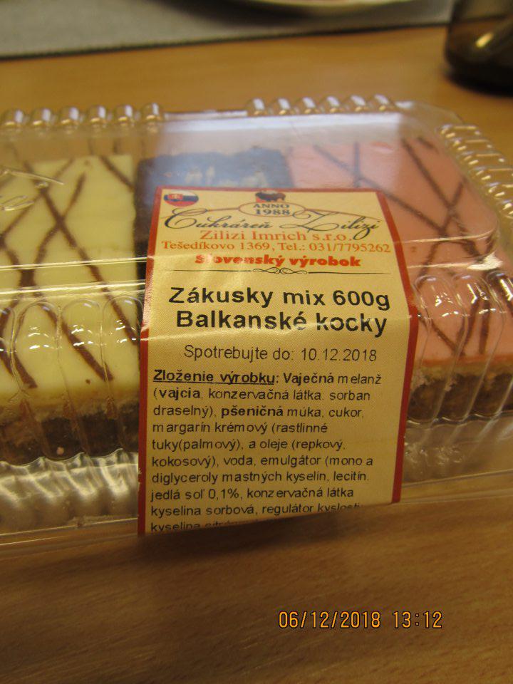 Nie je uvedené zloženie jednotlivých druhov cukrárskych výrobkov (spoločné pre všetky druhy).