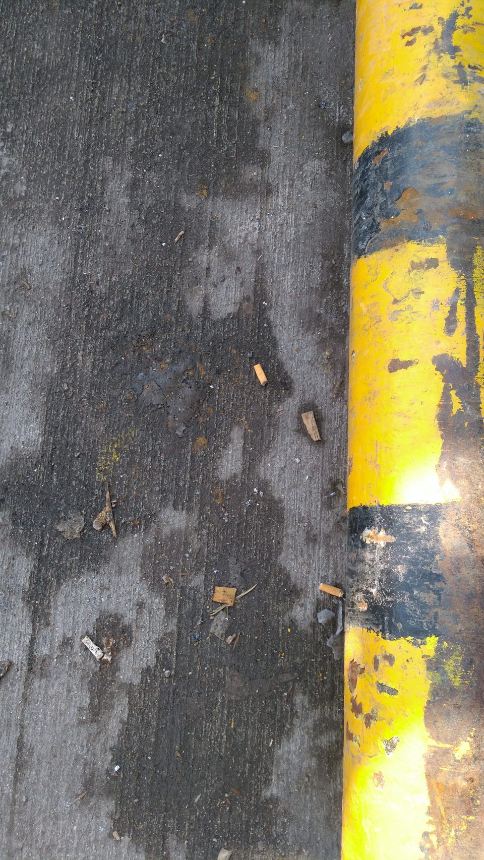 Vo vonkajšom priestore na príjmovej rampe sa nachádza množstvo ohorkov z cigariet.