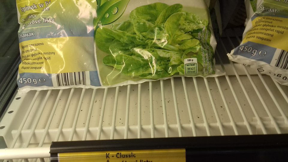 znečistenie chladiaceho zariadenia slúžiaceho na uchovávanie zeleniny