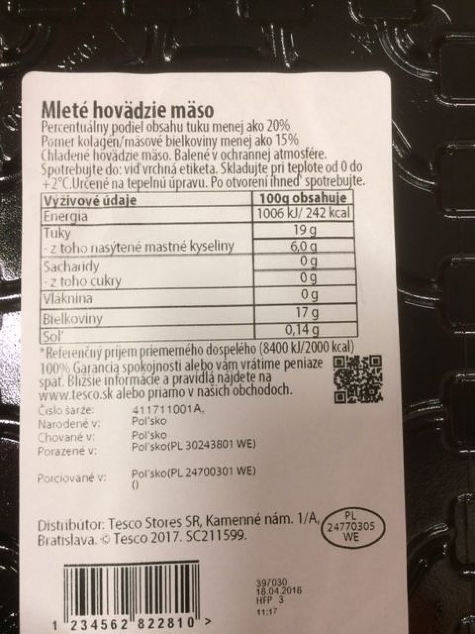Nesúlad v označení mletého hovädzieho mäsa.