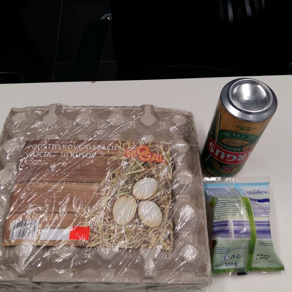 Predaj 2 druhov po DMT: -Podstielkové slepačie vajcia, DMTdo 08.02.2018 -Argus pivo svetlý ležiak pasterizované DMT do 02.02.2018 Predaj 1 druhu po DS: -Gazdovská parenica údená, spotrebujte do 06.02.2018