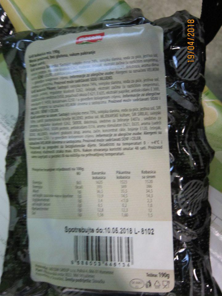 Gril party mix klobásky mix Mecom 190g , 5ks, á 1,59 eur - neoznačené v štátnom jazyku