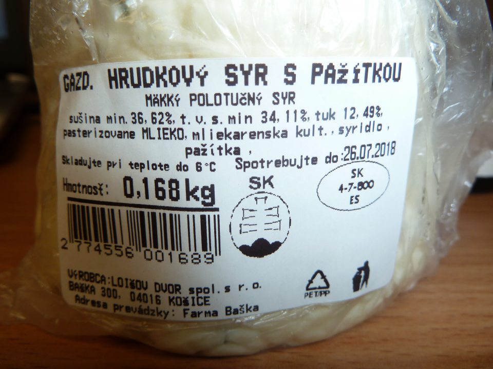 Označenie syra s neúplným charakteristickým pomenovaním.