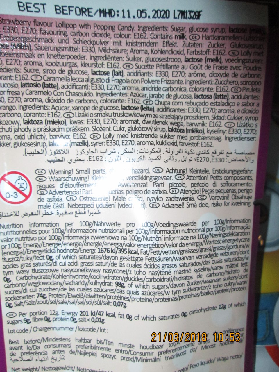 DREAM WORKS TROLLS Lízátko s príchutí jahody a práskacím práškem 12 g neoznačené v štátnom jazyku.