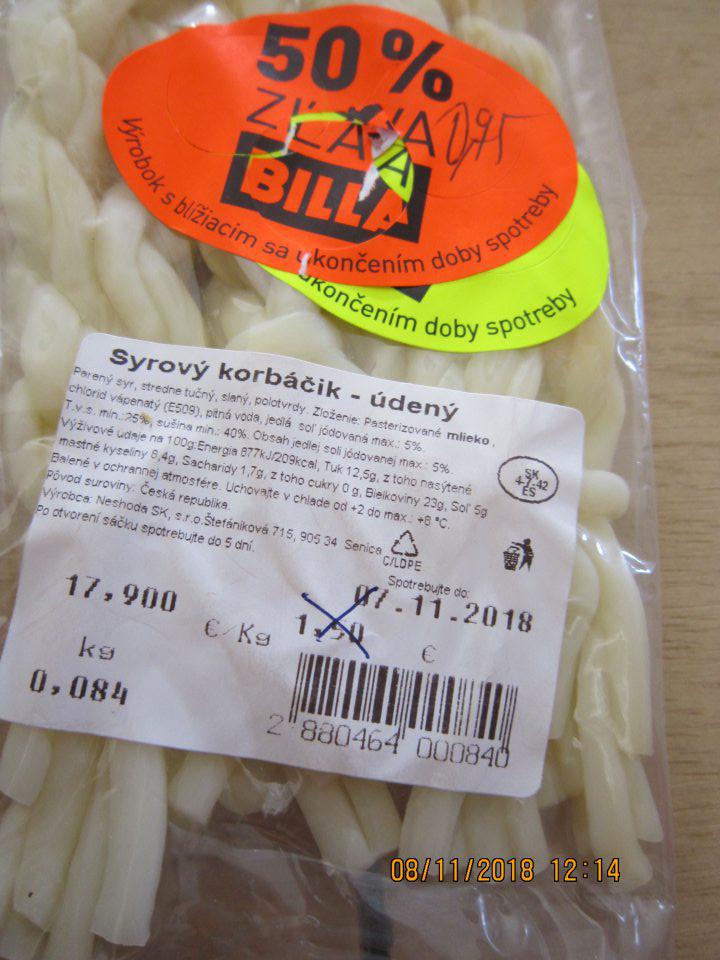 Predaj výrobku po dátume spotreby. 