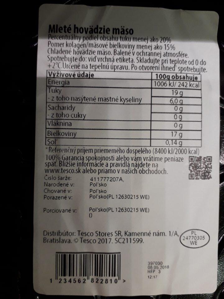 Mleté hovädzie mäso neoznačené v súlade s čl. 14 Nariadenia (ES) EP a Rady č. 1760/2000 - chýbal údaj ,, PRIPRAVOVANÉ" - štát prípravy