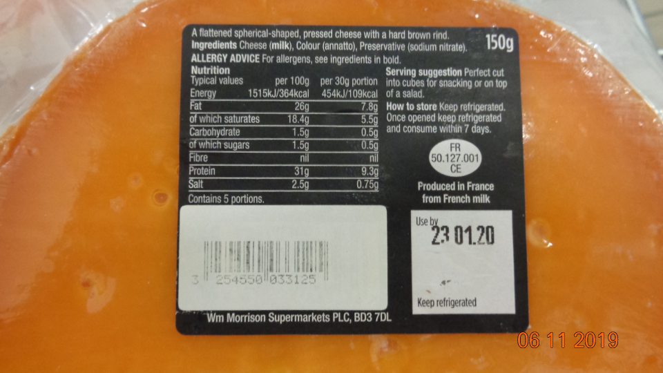 6ks vákuovo balených syrov neoznačených v kodifikovanej podobe štátneho jazyka.