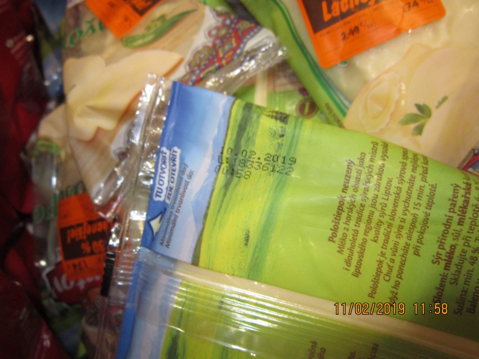 Tovar po dátume spotreby Liptov pološtiepok  v počte 38 kusov.