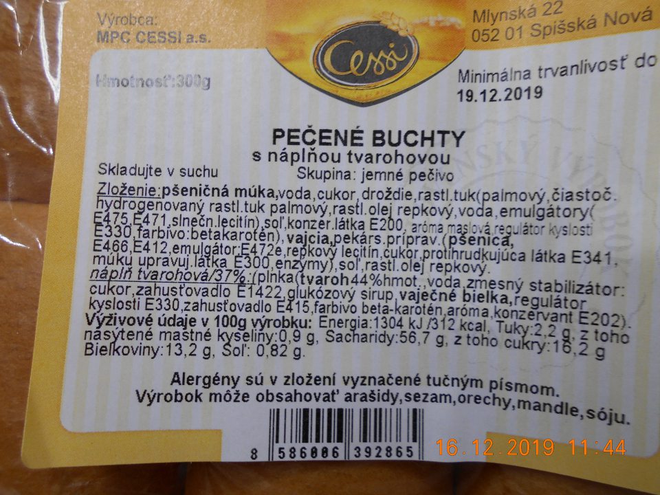 V označení zloženia použité skratky niektorých zložiek.