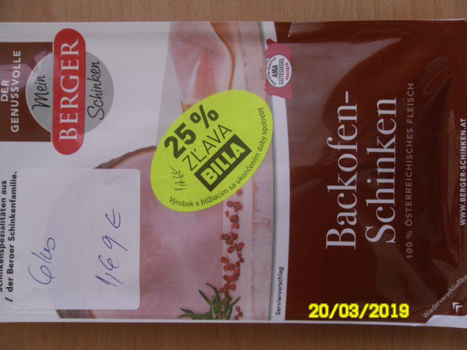  Zistené uvádzanie do obehu druh mäsového výrobku, nesprávne označeného, u ktorého v označení chýbalo percentuálne zastúpenie zložky, uvedenej v názve výrobku- mäso. 