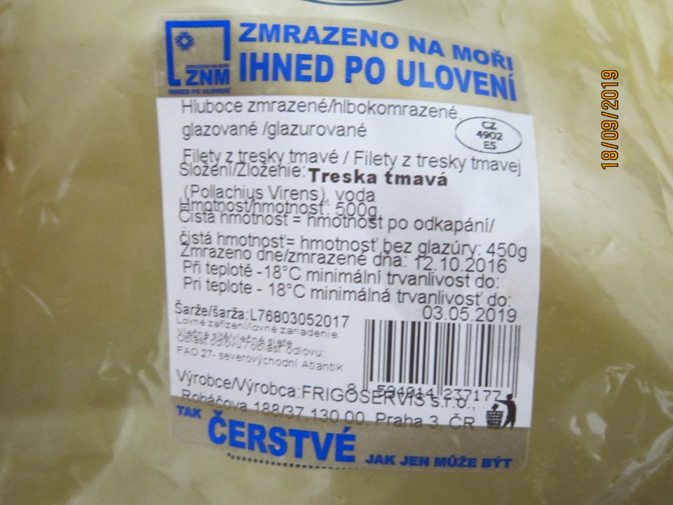 Radoma filé z tresky po dátume minimálnej trvanlivosti.