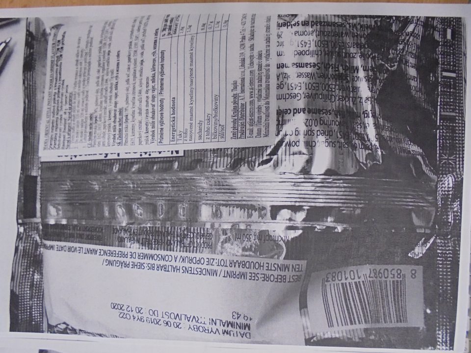 Nevyhovujúca vzorka - nedodržaná stredná veľkosť písma.