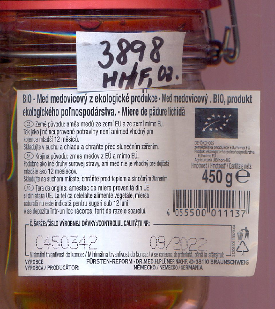 Vzorka nevyhovuje špecifikáciám včelieho medu - aktivita cudzieho enzýmu beta-fruktofuranozidáza.