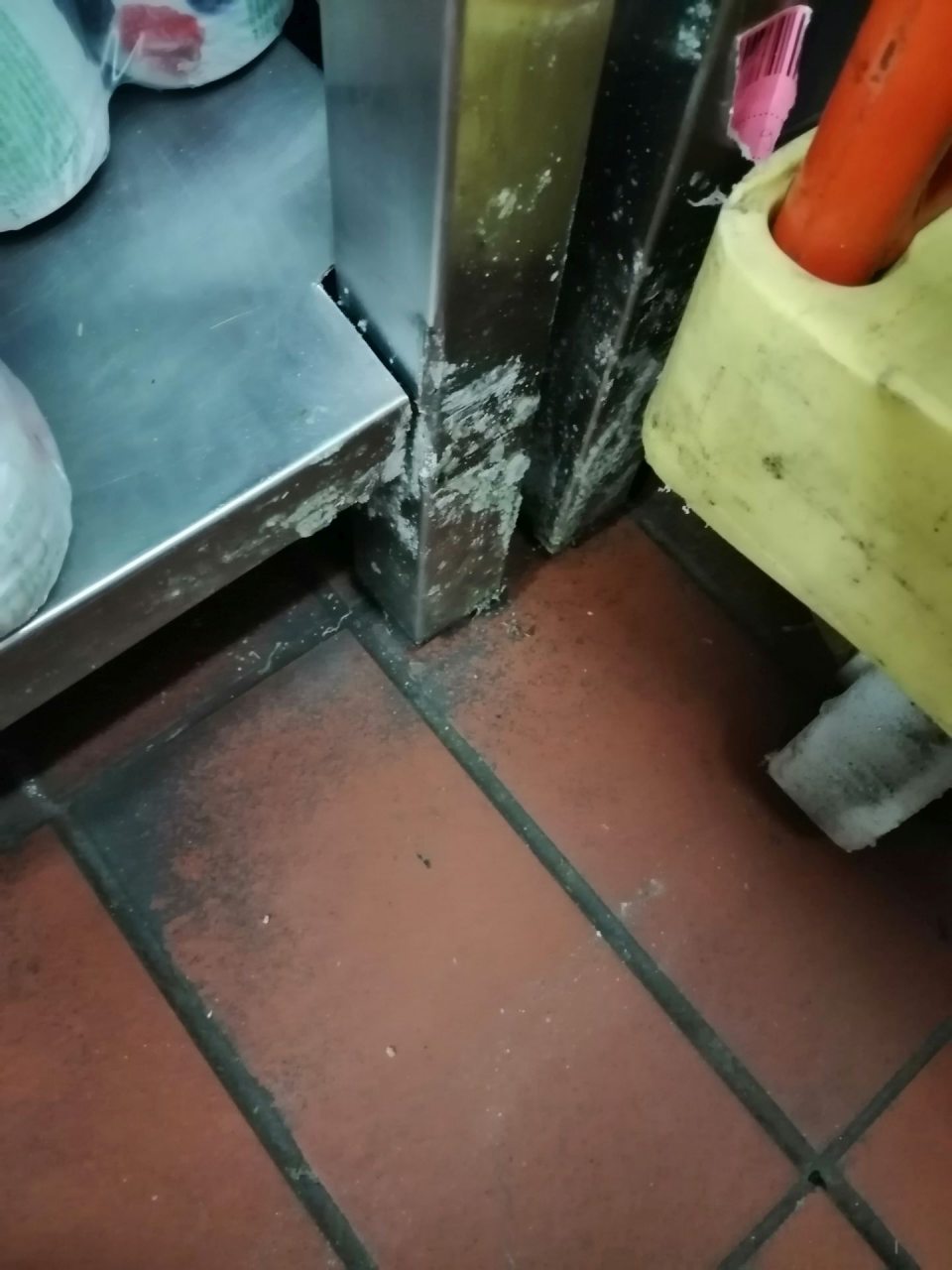 Znečistené regály s výskytom plesne.