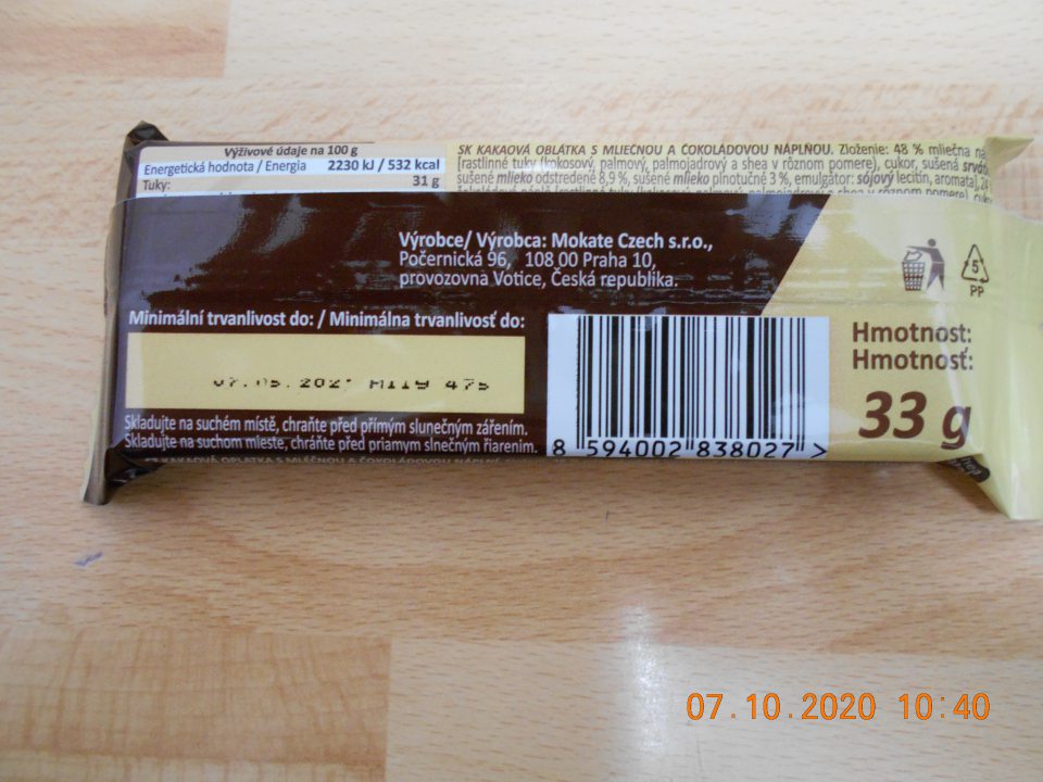  u dvoch druhov potravinárskych výrobkov bol údaj o DMT ľahko stierateľny a ťažko čitateľný.