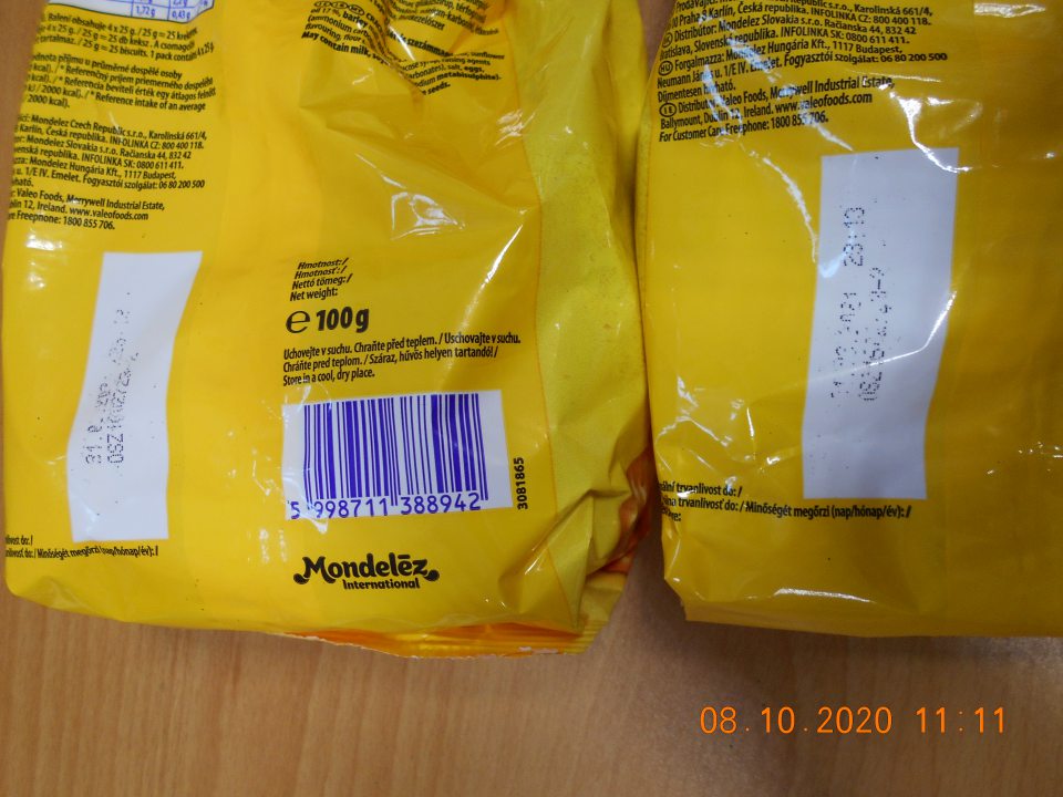 U jedného druhu výrobku bol údaj o DMT ľahko stierateľný a ťažko čitateľný.