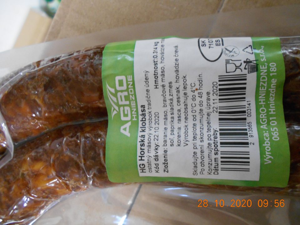 	Zistený chýbajúci údaj o percentuálnom zastúpení zložky, uvedenej v názve dvoch druhov mäsových výrobkov